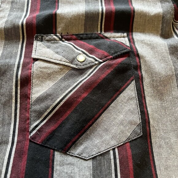 Wrangler Mens Western Shirt Size XL Striped Pearl Snap Long Sleeve Rodeo Classic - Picture 12 of 13